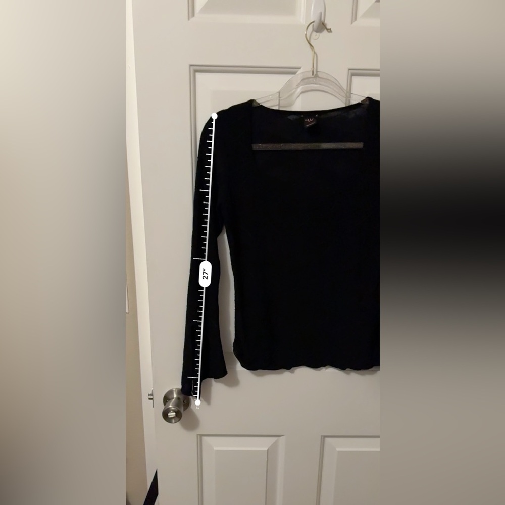 Wrapper Goth Black Lined Blouse Size Small/Medium - Picture 6 of 8